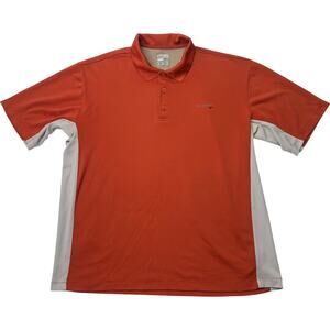 Columbia GRT Mens Large Orange Gray Short Sleeve Polo Shirt Performance Outdoor